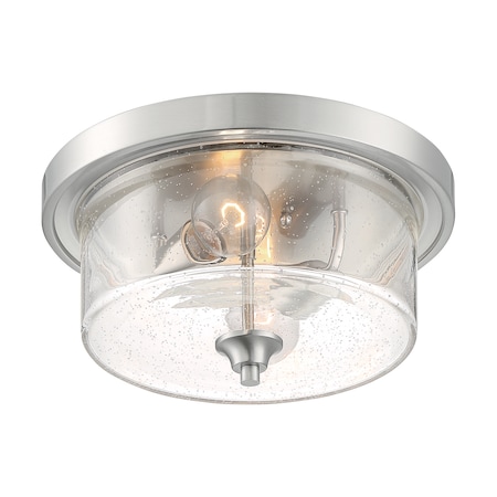 Nuvo Fixture, Flush, 2-Light, Incandescent, 60W, 120V, A19, Medium Base, Weight: 7.29 60/7190